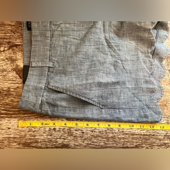 💸2/$25 NWT J. Crew Factory High Waist Blue 100% Cotton Scalloped Shorts size 8 - Picture 6 of 7